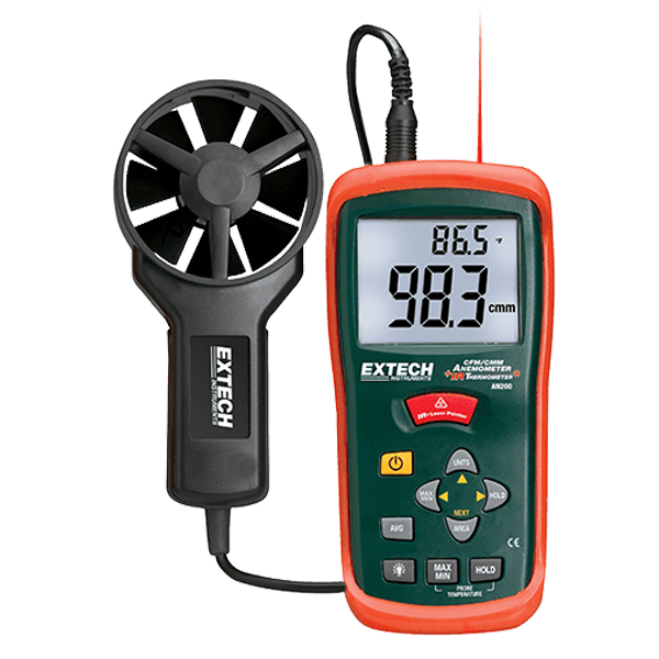 Photo - Máy đo tốc độ gió lưu lượng khí và nhiệt độ hồng ngoại Extech AN200