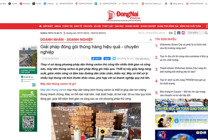 baodongnai.com.vn | Giải pháp đóng gói thùng hàng hiệu quả