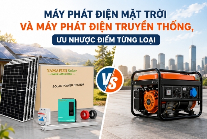 Máy phát điện mặt trời và máy phát điện truyền thống, ưu nhược điểm từng loại