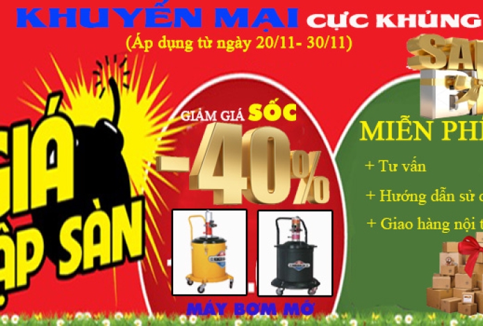 Siêu Thị Hải Minh Giảm Giá Sập Sàn Máy Bơm Mỡ