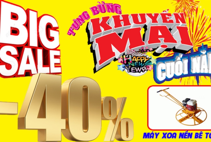Tưng Bừng Khuyến Mãi Cuối Năm- Giảm Giá Đến 40% Máy Xoa Nền Bê Tông