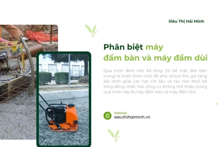 Phân biệt máy đầm bàn và máy đầm dùi