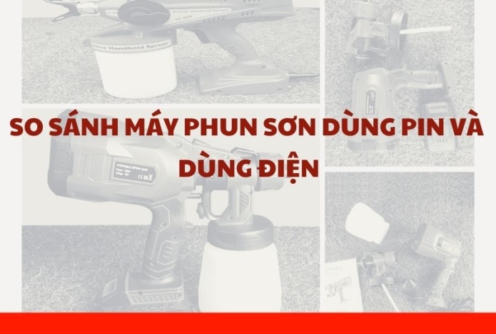 Review Máy Phun Sơn Cầm Tay Dùng Pin Và Dùng Điện