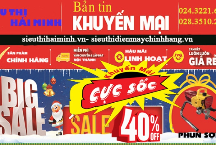 Tri Ân Khách Hàng- Giảm Giá Lên Đến 40% Máy Phun Sơn