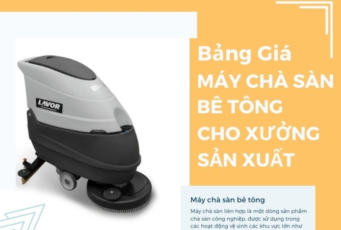 Bảng Giá Máy Chà Sàn Bê Tông Cho Xưởng Sản Xuất