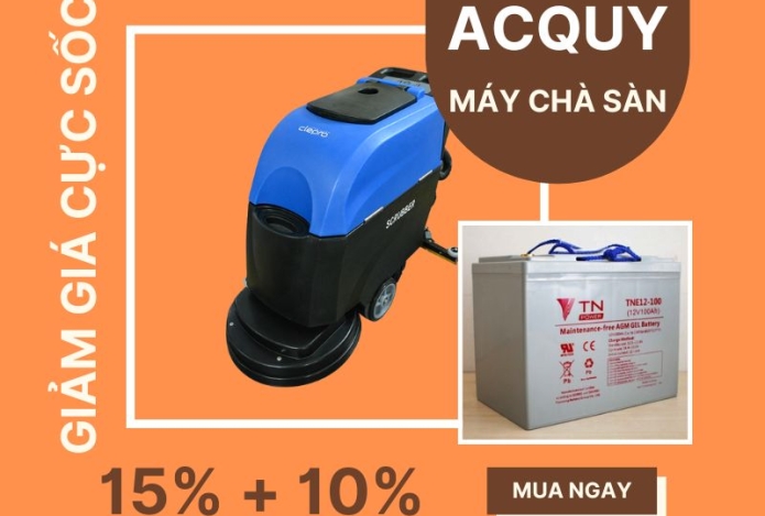 Ưu điểm của máy chà sàn sử dụng bình ắc quy