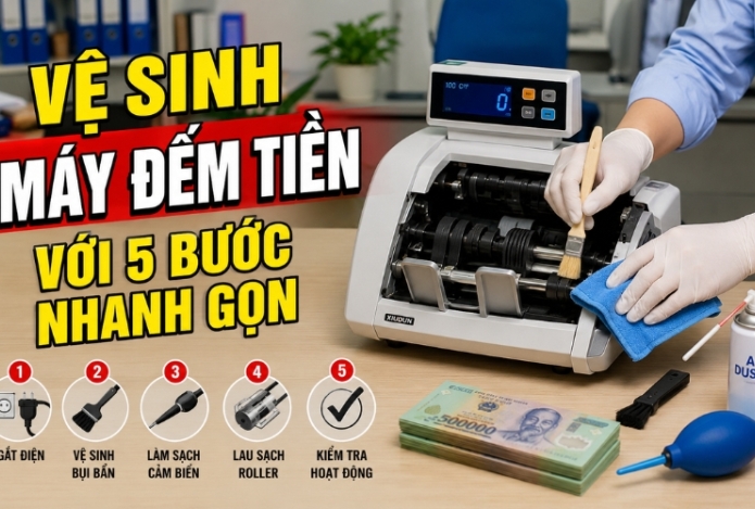 Vệ Sinh Máy Đếm Tiền Với 5 Bước Nhanh Gọn