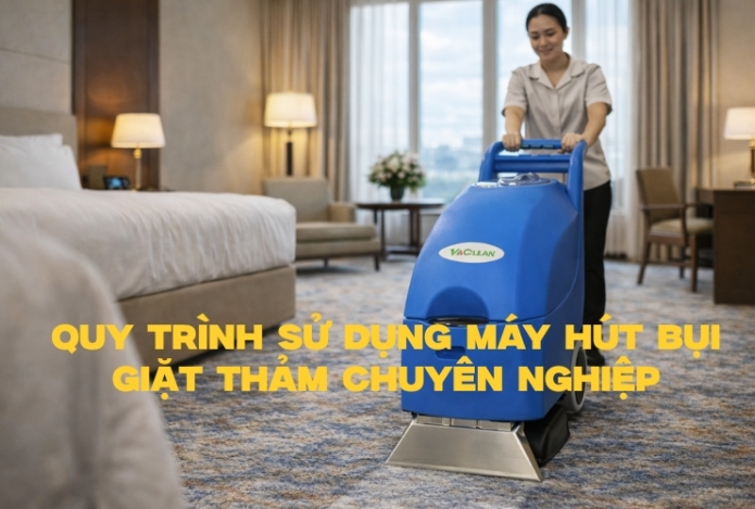 Quy trình sử dụng máy hút bụi giặt thảm chuyên nghiệp