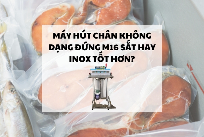 Máy hút chân không dạng đứng M16 sắt hay inox tốt hơn?