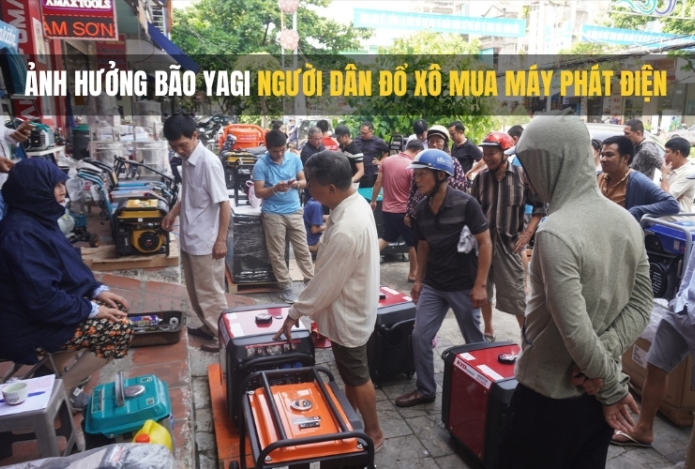Ảnh hưởng bão Yagi người dân đổ xô mua máy phát điện