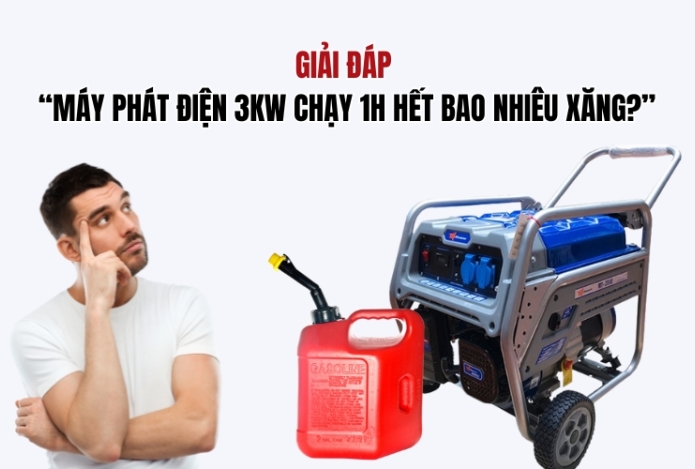 Giải đáp “Máy Phát Điện 3kw Chạy 1h Hết Bao Nhiêu Xăng?”