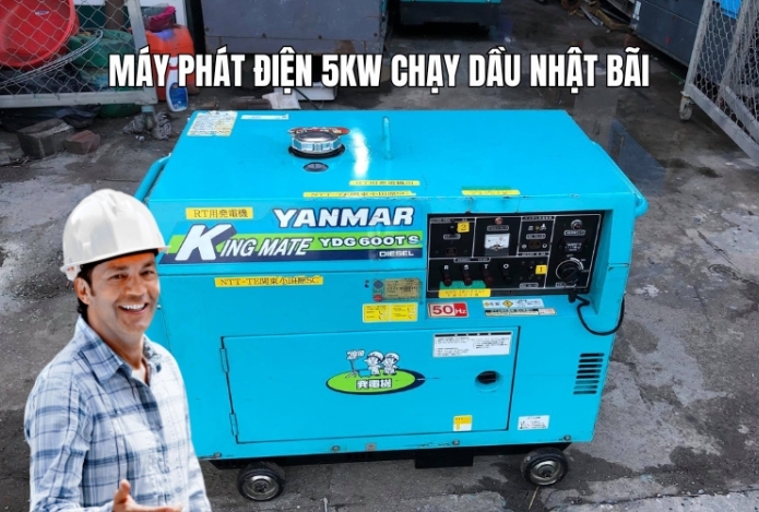 Máy Phát Điện 5kw Chạy Dầu Nhật Bãi