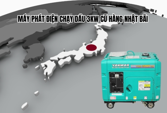 Máy Phát Điện Chạy Dầu 3kw Cũ Hàng Nhật Bãi