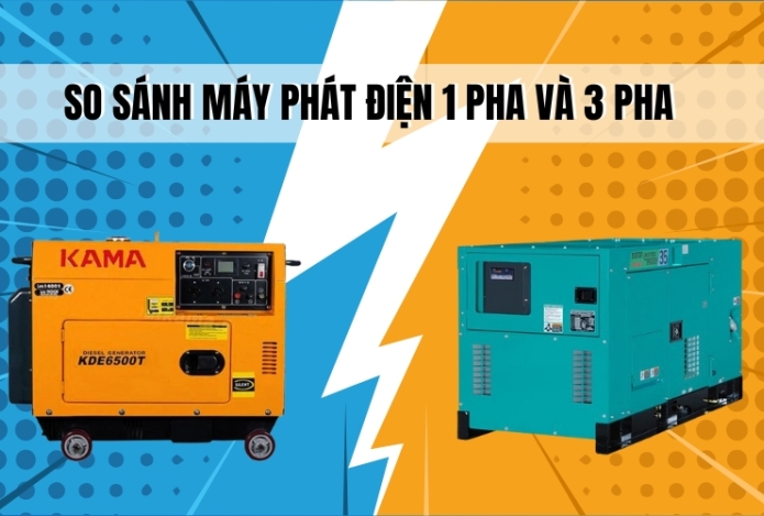So Sánh Máy Phát Điện 1 Pha Và 3 Pha
