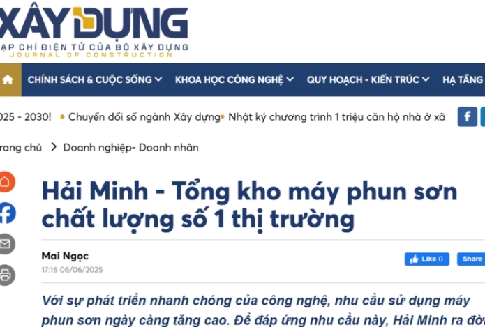 Tapchixaydung.vn| Hải Minh - Tổng kho máy phun sơn chất lượng