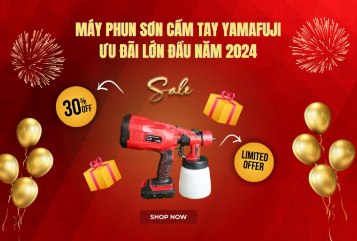Máy Phun Sơn Cầm Tay Yamafuji Ưu Đãi Lớn Đầu Năm 2024