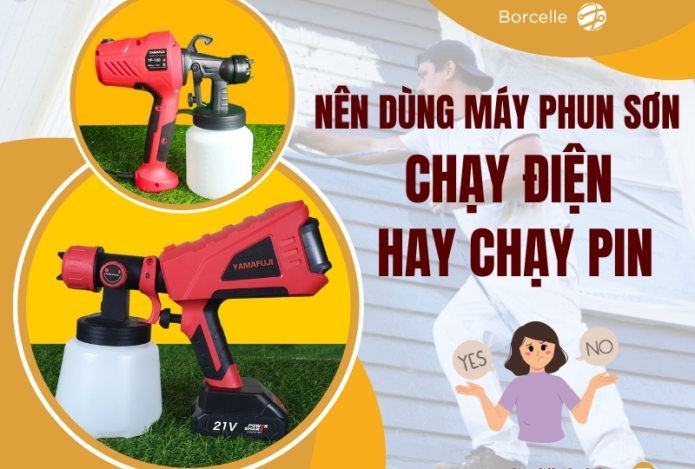 Nên dùng máy phun sơn chạy điện hay chạy pin