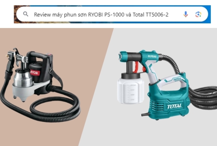 Review máy phun sơn RYOBI PS-1000 và Total TT5006-2