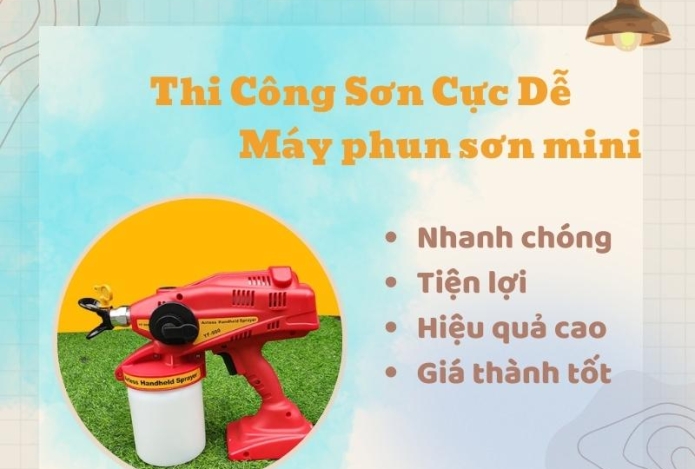 Thi công sơn cực dễ với máy phun sơn mini