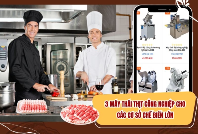 3 máy thái thịt công nghiệp cho các cơ sở chế biến lớn