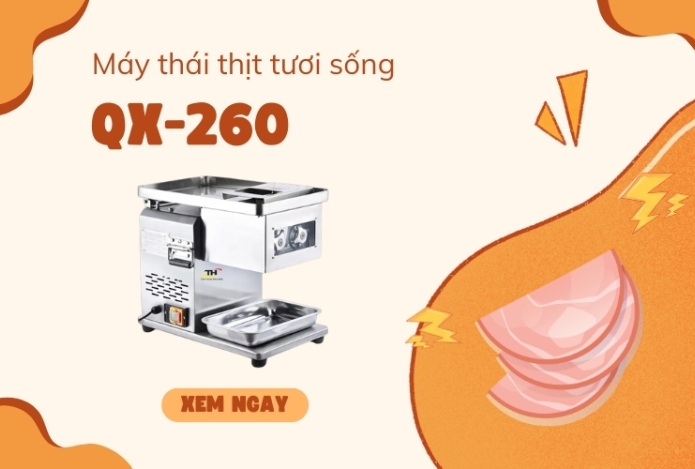 Máy thái thịt tươi sống QX-260 năng suất 120kg/giờ