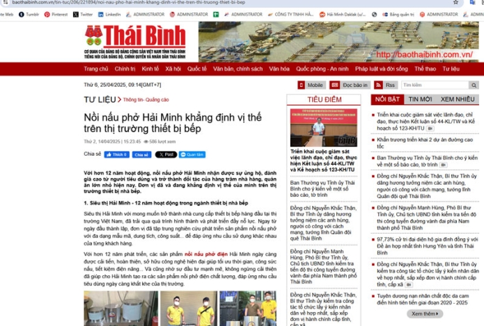 baothaibinh.com.vn|Nồi nấu phở Hải Minh khẳng định vị thế trên thị trường thiết bị bếp