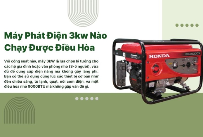 Máy Phát Điện 3kw Nào Chạy Được Điều Hòa