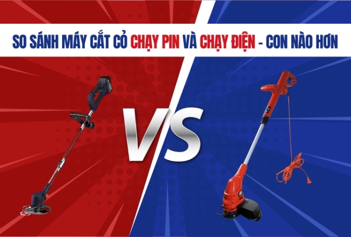 So sánh máy cắt cỏ chạy pin và chạy điện - con nào hơn
