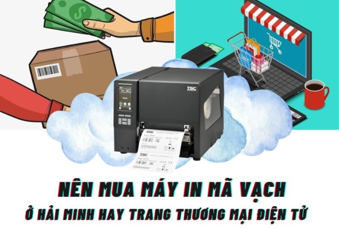 Nên mua máy in mã vạch ở Hải Minh hay trang thương mại điện tử
