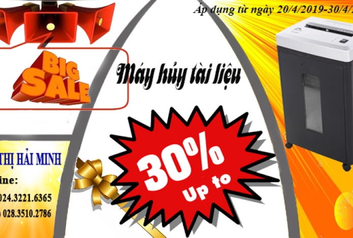 SIÊU BÃO KHUYẾN MẠI ĐẦU HÈ LÊN TỚI 30% DÀNH CHO MÁY HỦY TÀI LIỆU TẠI HẢI MINH