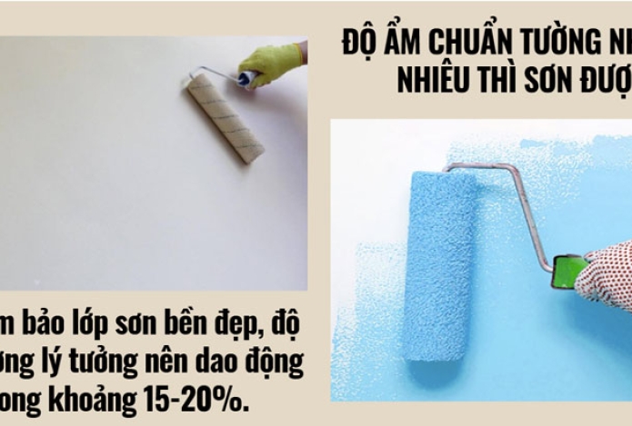 Độ ẩm chuẩn tường nhà bao nhiêu thì sơn được?