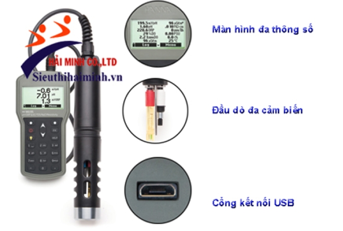 Tính năng nổi bật máy đo độ pH Hanna HI98195 sở hữu