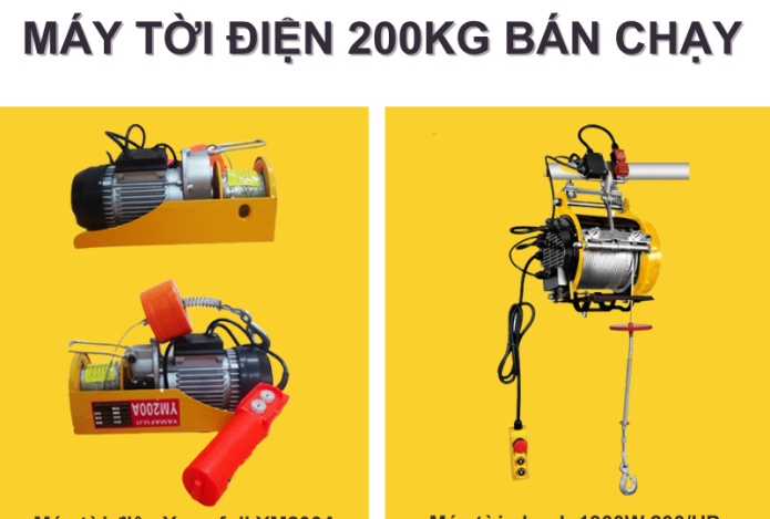 Bảng giá máy tời điện mini 200kg mới nhất năm 2022
