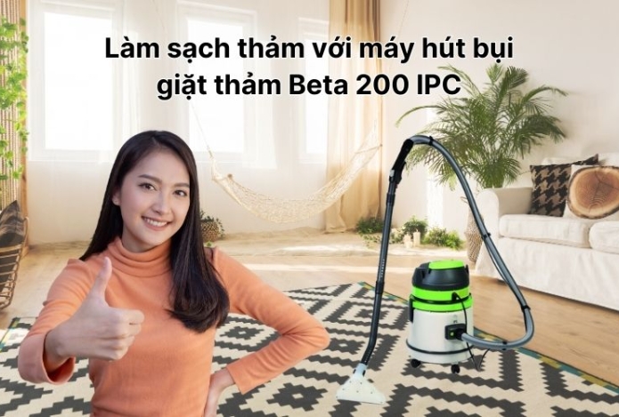 Làm sạch thảm với máy hút bụi giặt thảm Beta 200 IPC