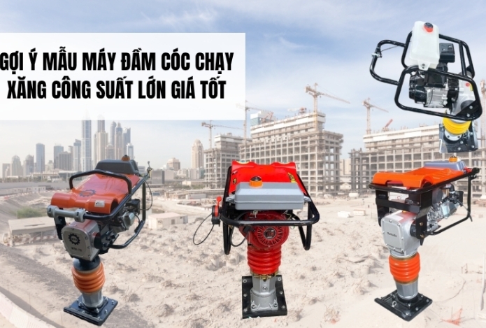 Gợi ý mẫu máy đầm cóc chạy xăng công suất lớn giá tốt