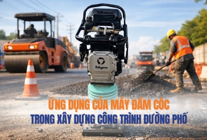 Ứng dụng của máy đầm cóc trong xây dựng công trình đường phố