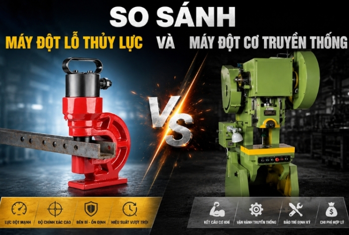 So sánh máy đột lỗ thủy lực và máy đột cơ truyền thống