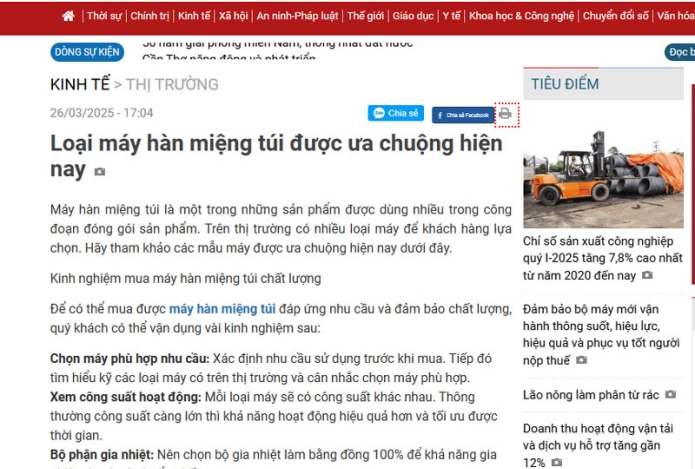 baocantho.com.vn | Máy hàn miệng túi được ưa chuộng hiện nay