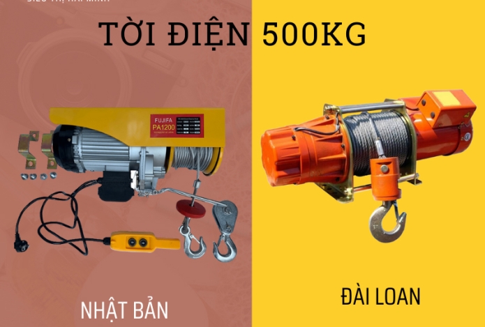 Giữa tời điện 500kg Nhật Bản và Đài Loan nên chọn tời nào?