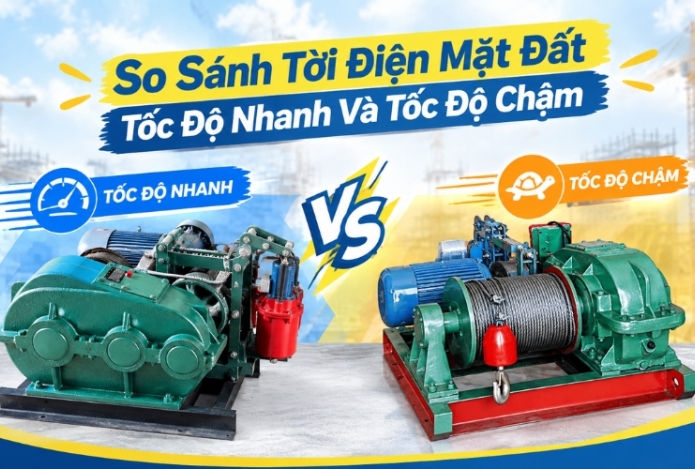 So Sánh Tời Điện Mặt Đất Tốc Độ Nhanh Và Tốc Độ Chậm