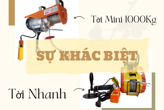 Sự Khác Biệt Giữa Tời Điện Mini 1000kg Với Tời Nhanh
