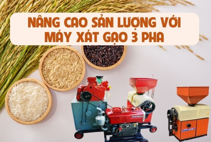 Nâng cao sản lượng với máy xát gạo 3 pha