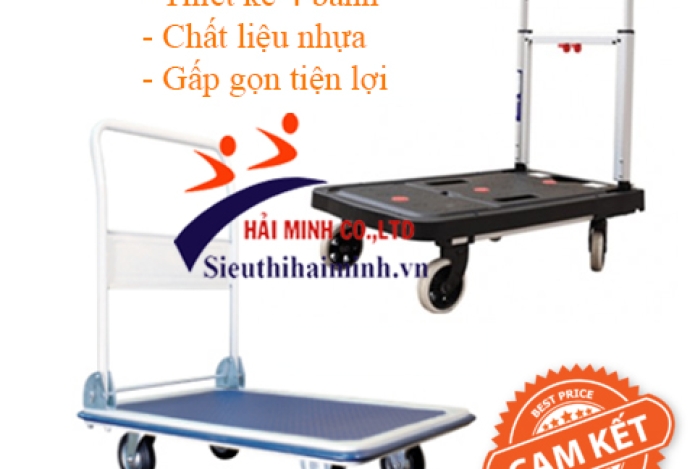 Tổng hợp: Xe đẩy hàng 200kg 4 bánh sàn nhựa giá 1 triệu