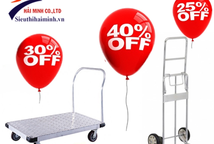 Giảm giá tới 30% các loại xe đẩy hàng inox tại siêu thị Hải Minh
