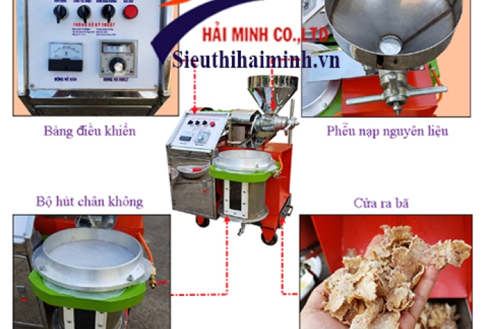 Cấu tạo chi tiết của máy ép dầu đậu phộng