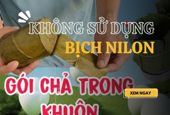 Cách gói giò lụa trong khuôn không sử dụng bịch nilon