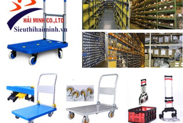 Sắp xếp kho hàng bằng xe đẩy hàng đa năng