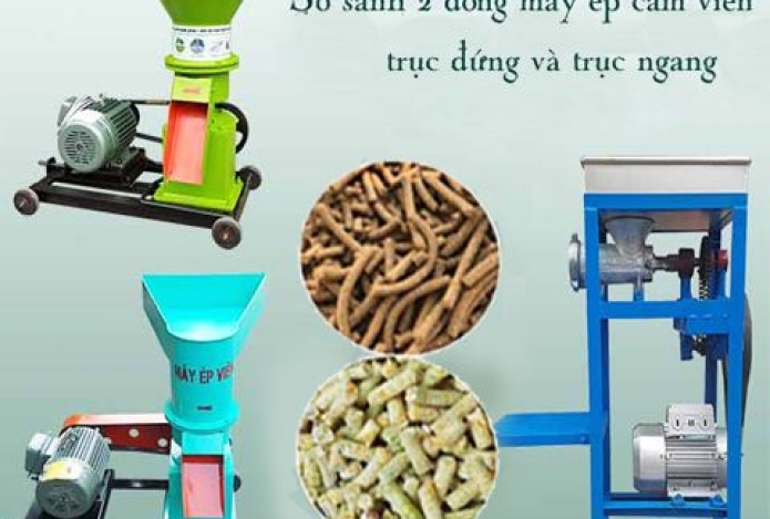 Điểm giống và khác nhau giữa máy ép cám viên trục đứng và trục ngang
