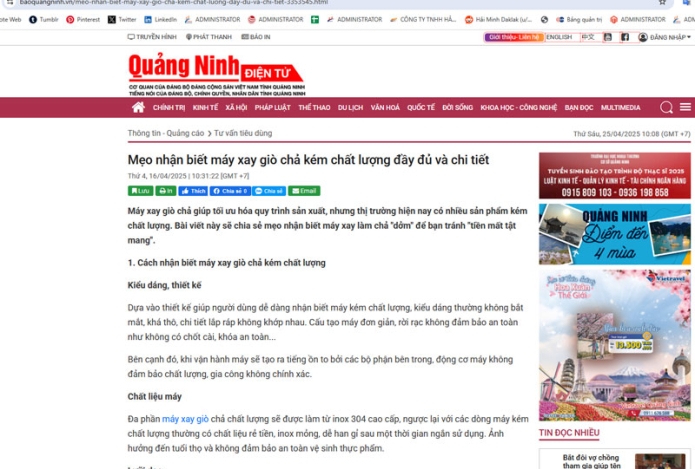 baoquangninh.vn|Mẹo nhận biết máy xay giò chả kém chất lượng chi tiết nhất