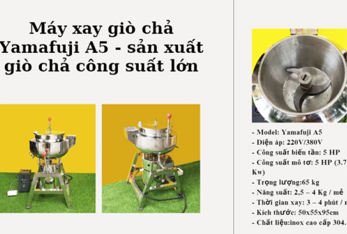 Máy xay giò chả Yamafuji A5 - sản xuất giò chả công suất lớn